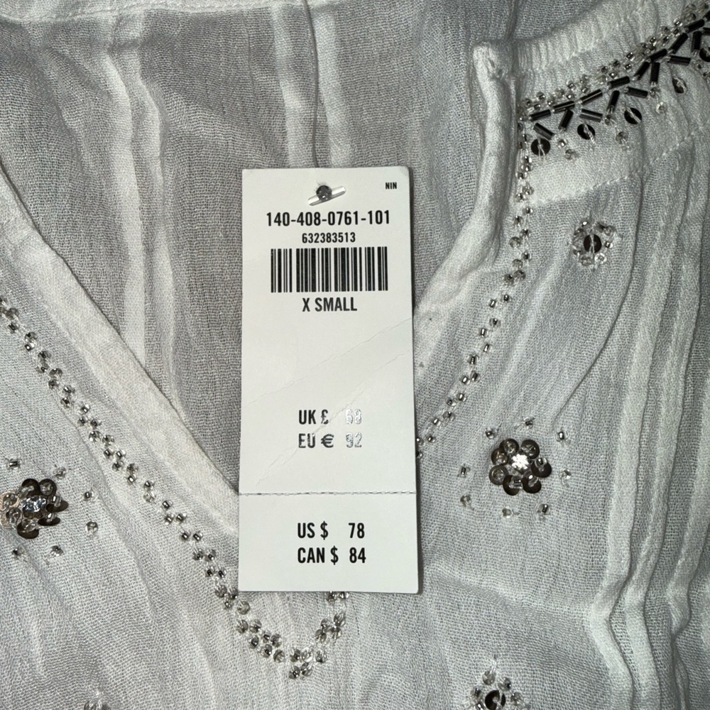 ‼️SOLD‼️Abercrombie & Fitch White Embroidered Blouse - Picture 5 of 8